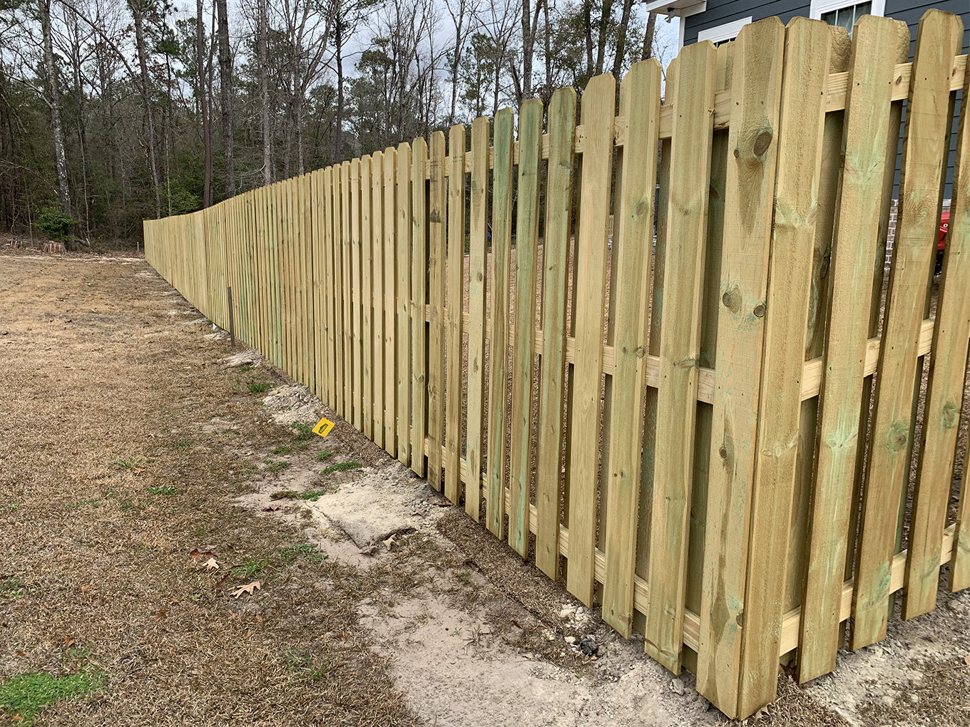 Photo of 6 foot wood shadowbox fence