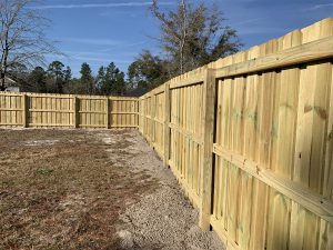 Photo of wood privacy stockade fence