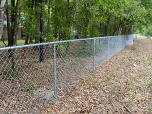 Photo of galvanized chain link fence